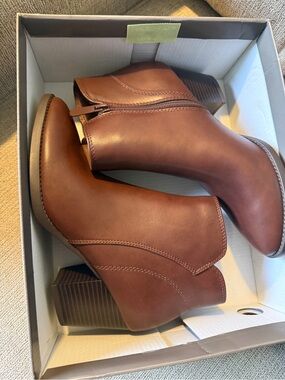 Style & Co. Chestnut Brown Ankle Booties with Block Heel